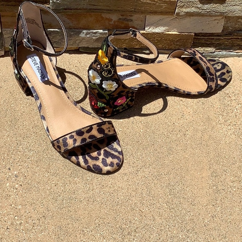 Steve Madden Inca spectacular leopard embellished sandals, 8!